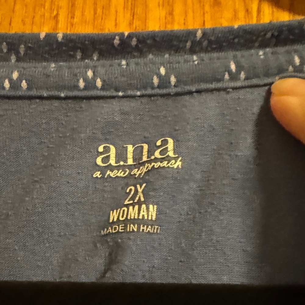 Ana Blue Scoop Neck Short Sleeve Tee size 2x - Picture 2 of 4